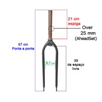 Garfo 29 MTB Disco Rigido Monaco Ahead Set Aluminio Preto