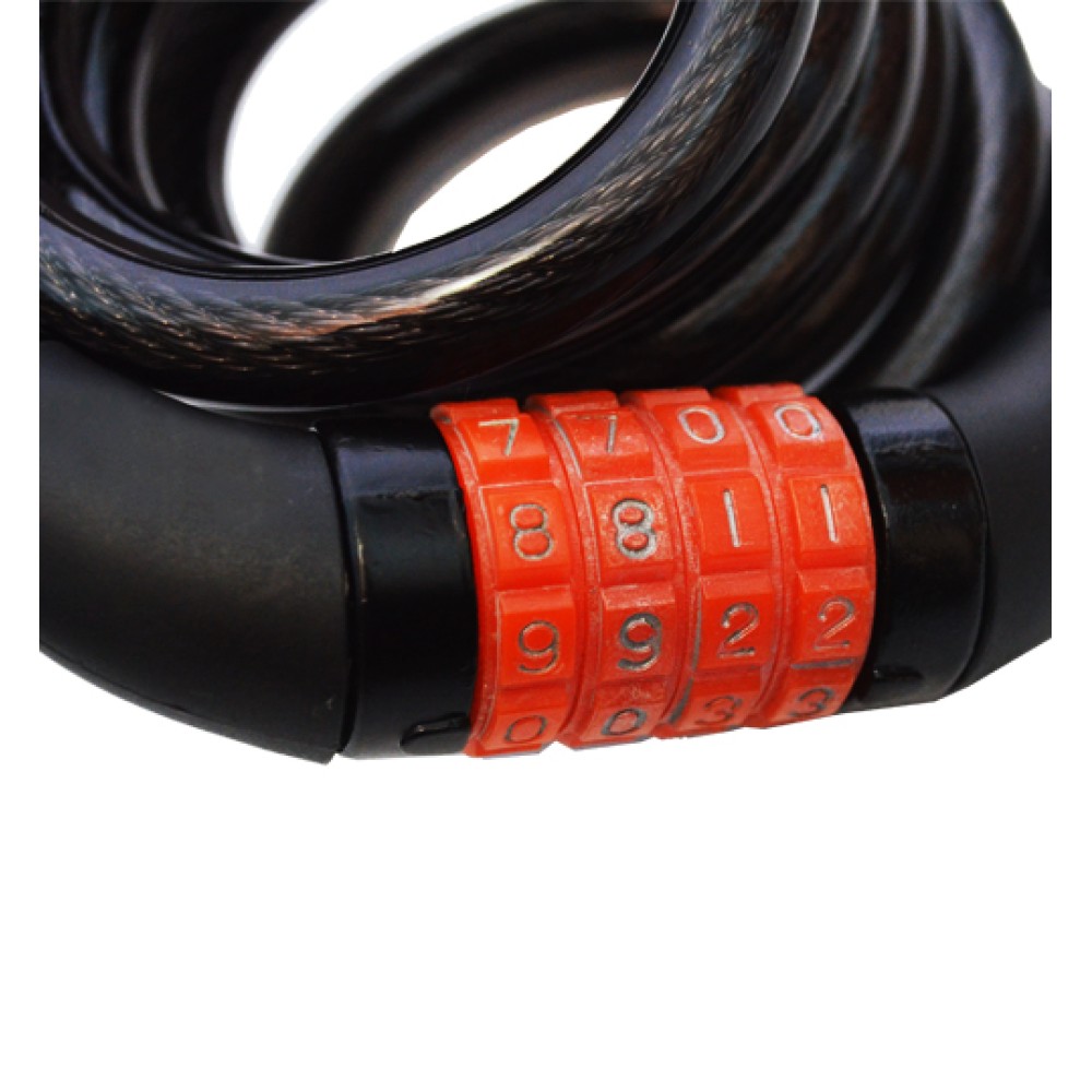 Cadeado Cabo Aço 1,5mx12mm Segredo Preto Cadeado Cabo Aço 1,5mx12mm Segredo Preto