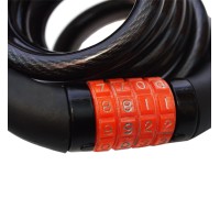 Cadeado Cabo Aço 1,5mx12mm Segredo Preto
