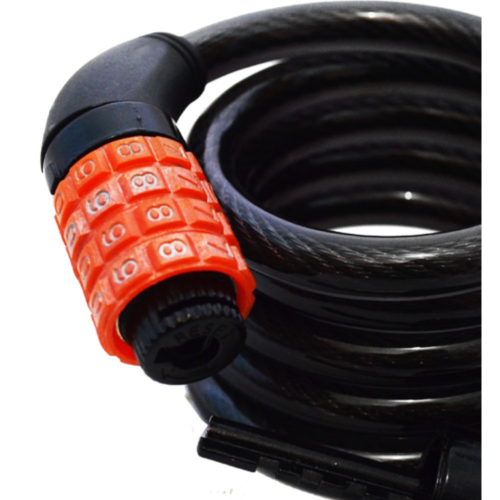 Cadeado Cabo Aço 1,5mx12mm Segredo Preto Cadeado Cabo Aço 1,5mx12mm Segredo Preto
