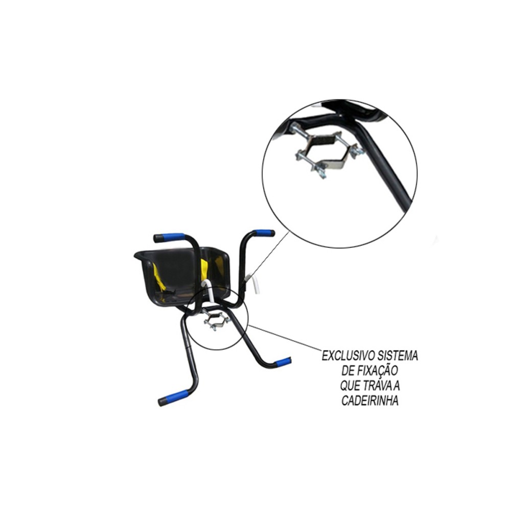 Cadeirinha Criança Bicicleta Assento Stilo C/ Cinto Preto Cadeirinha Criança Bicicleta Assento Stilo C/ Cinto Preto