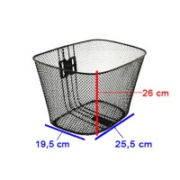 Cesta Cestinha Bike Bicicleta aro 24/26 Aramada Grande Preto