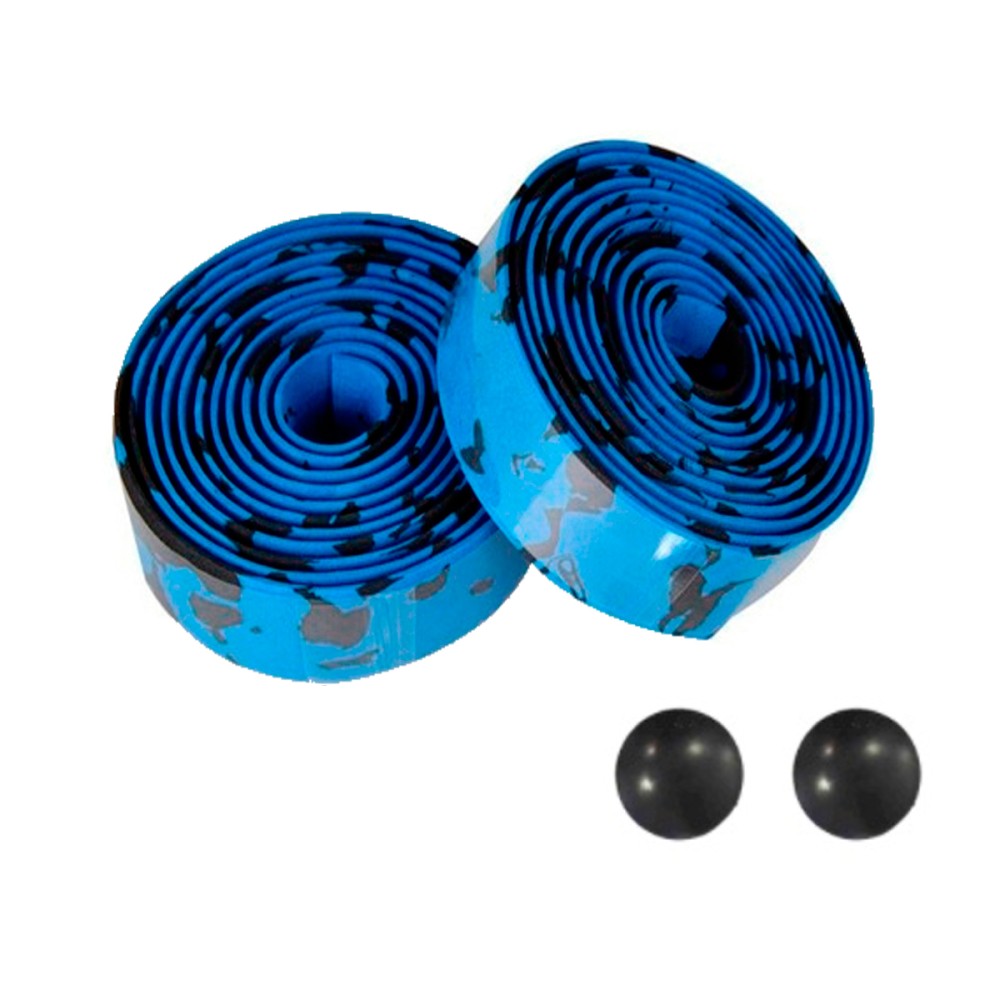 Fita Guidão Speed C-10 Macia Neoprene Rajada Preto c/ Azul