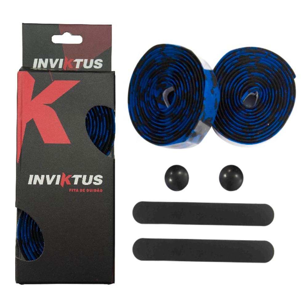 Fita Guidão Speed C-10 Macia Neoprene Rajada Preto c/ Azul Fita Guidão Speed C-10 Macia Neoprene Rajada Preto c/ Azul