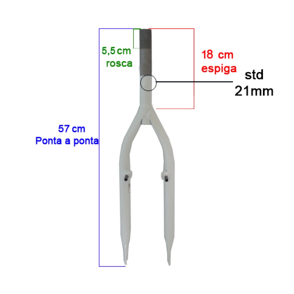 Garfo 24 Mtb Pino V-brake Branco Garfo 24 Mtb Pino V-brake Branco