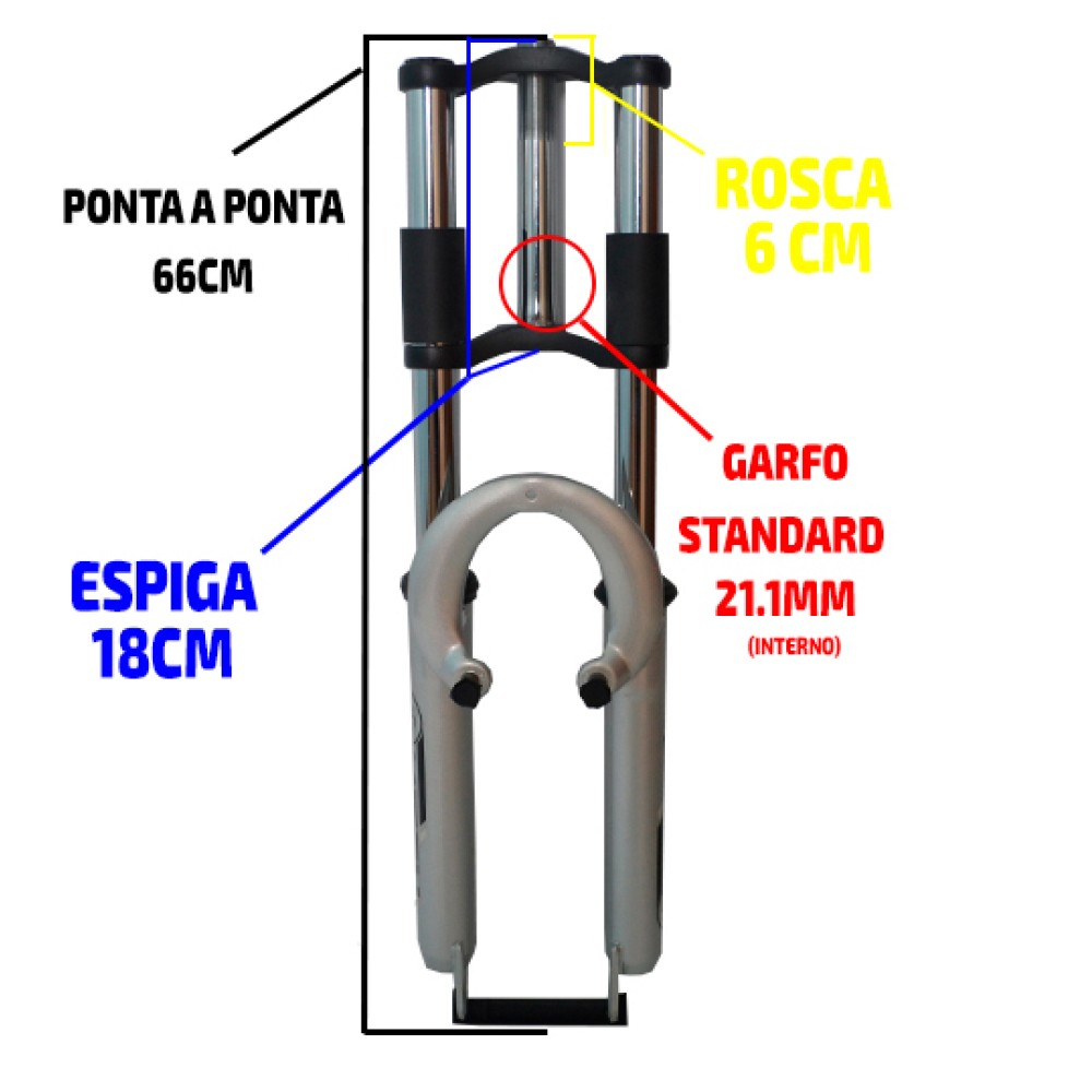 Garfo 26 Suspensão Amortecedor Big Gordo Dh Std Regul Prata Garfo 26 Suspensão Amortecedor Big Gordo Dh Std Regul Prata