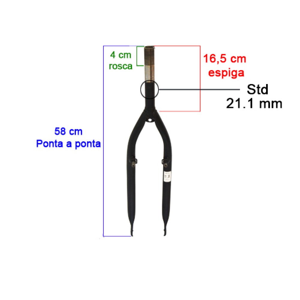 Garfo 26 Mtb Pino V-brake Std Preto Fosco Garfo 26 Mtb Pino V-brake Std Preto Fosco