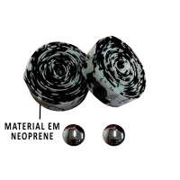 Fita Guidão Speed C-10 Macia Neoprene Rajada Preto c/ Branco