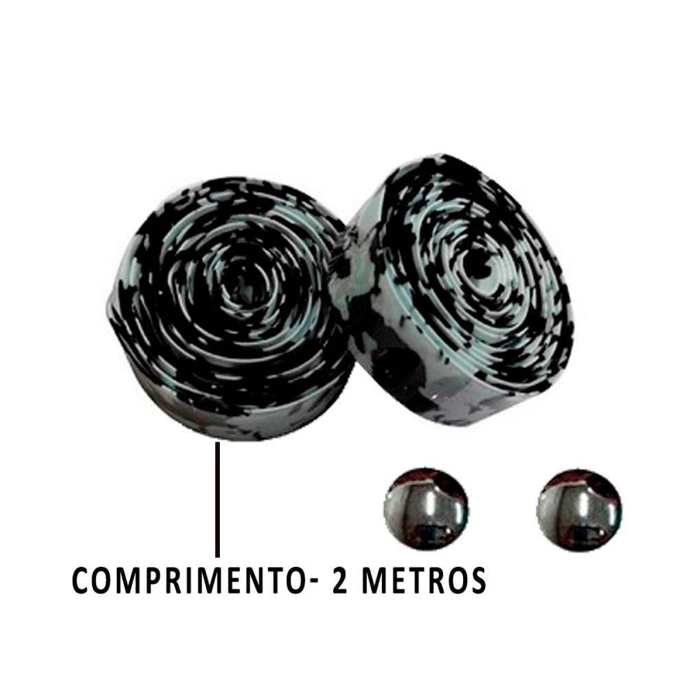 Fita Guidão Speed C-10 Macia Neoprene Rajada Preto c/ Branco Fita Guidão Speed C-10 Macia Neoprene Rajada Preto c/ Branco
