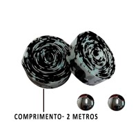 Fita Guidão Speed C-10 Macia Neoprene Rajada Preto c/ Branco