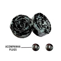 Fita Guidão Speed C-10 Macia Neoprene Rajada Preto c/ Branco