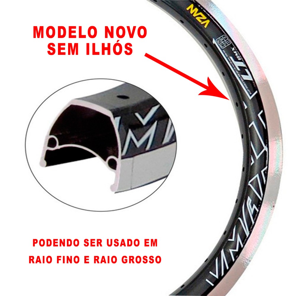 Aro 26 Aero Vmaxx LT 36F V-Brake Preto Aro 26 Aero Vmaxx LT 36F V-Brake Preto