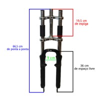 Garfo 26 Suspensão Amortecedor DH EVK-3 STD Preto