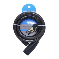 Cadeado Cabo Aço 1,5mx12mm Chave Preto