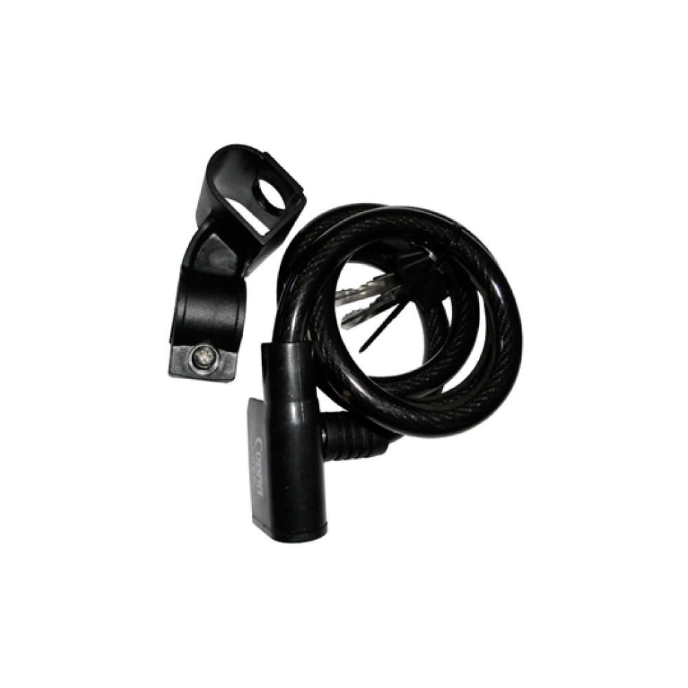 Cadeado Cabo Aço 1,5mx12mm Chave Preto Cadeado Cabo Aço 1,5mx12mm Chave Preto