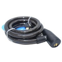 Cadeado Cabo Aço 1,5mx12mm Chave Preto