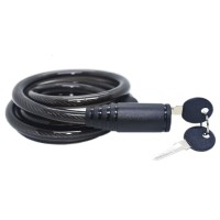 Cadeado Cabo Aço 1,5mx12mm Chave Preto