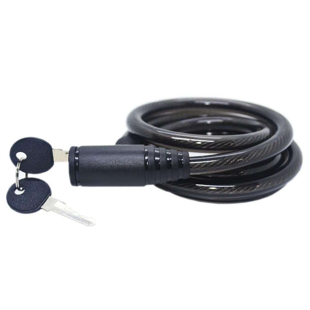Cadeado Cabo Aço 1,5mx12mm Chave Preto Cadeado Cabo Aço 1,5mx12mm Chave Preto