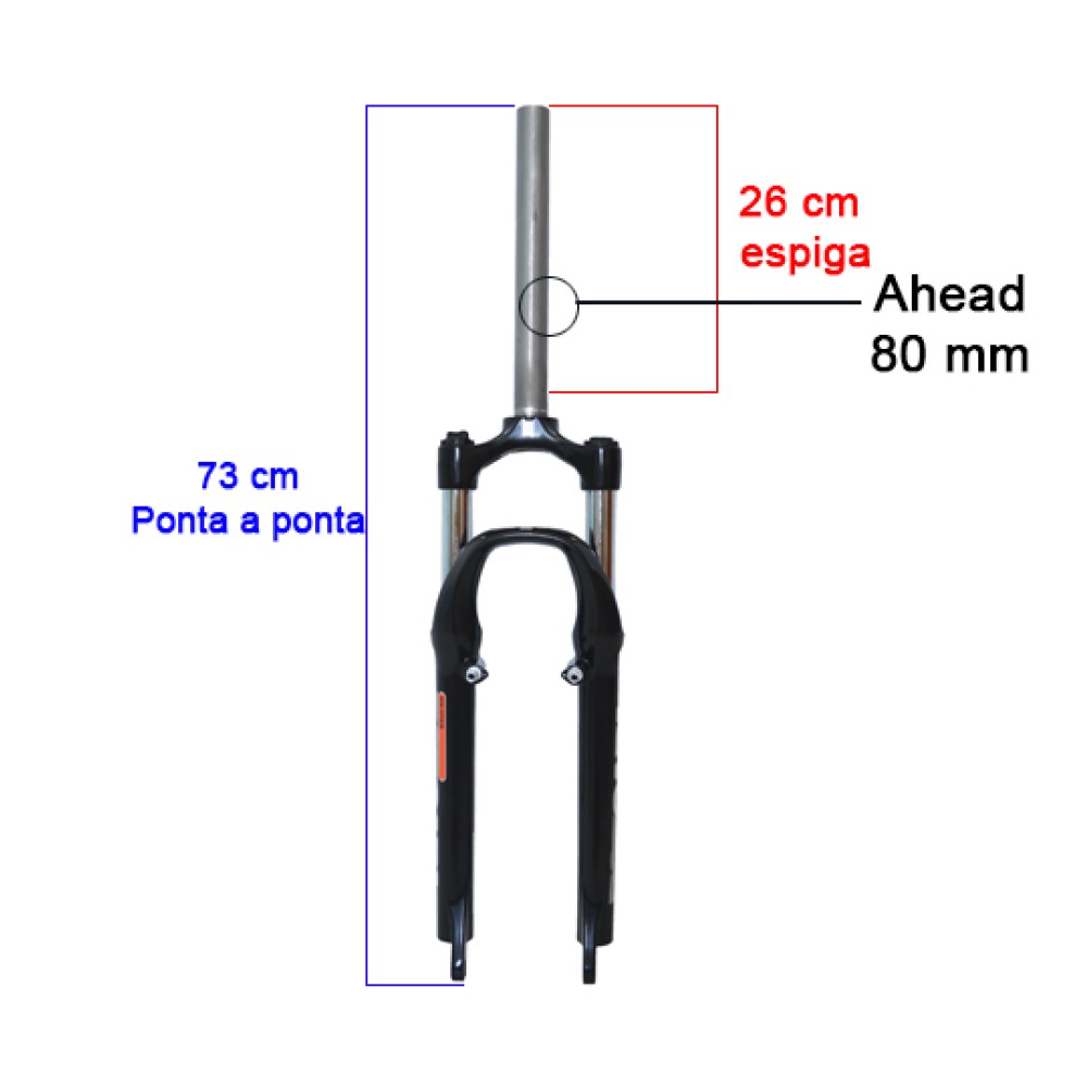 Garfo 26 Suspensao Alumínio Ahead 80mm IS Capa Preto Garfo 26 Suspensao Alumínio Ahead 80mm IS Capa Preto