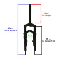 Garfo 20 Cross Suspensão EVK-2 Aço Disco Std 21,1mm Preto