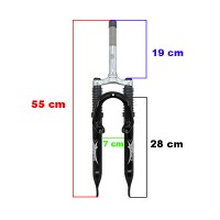 Garfo 20 MTB Suspensao LF-760 Logan Aco Std 21,1mm Preto