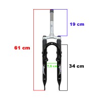 Garfo 24 MTB Suspensao LF-760 Logan Aco Std 21,1mm Preto
