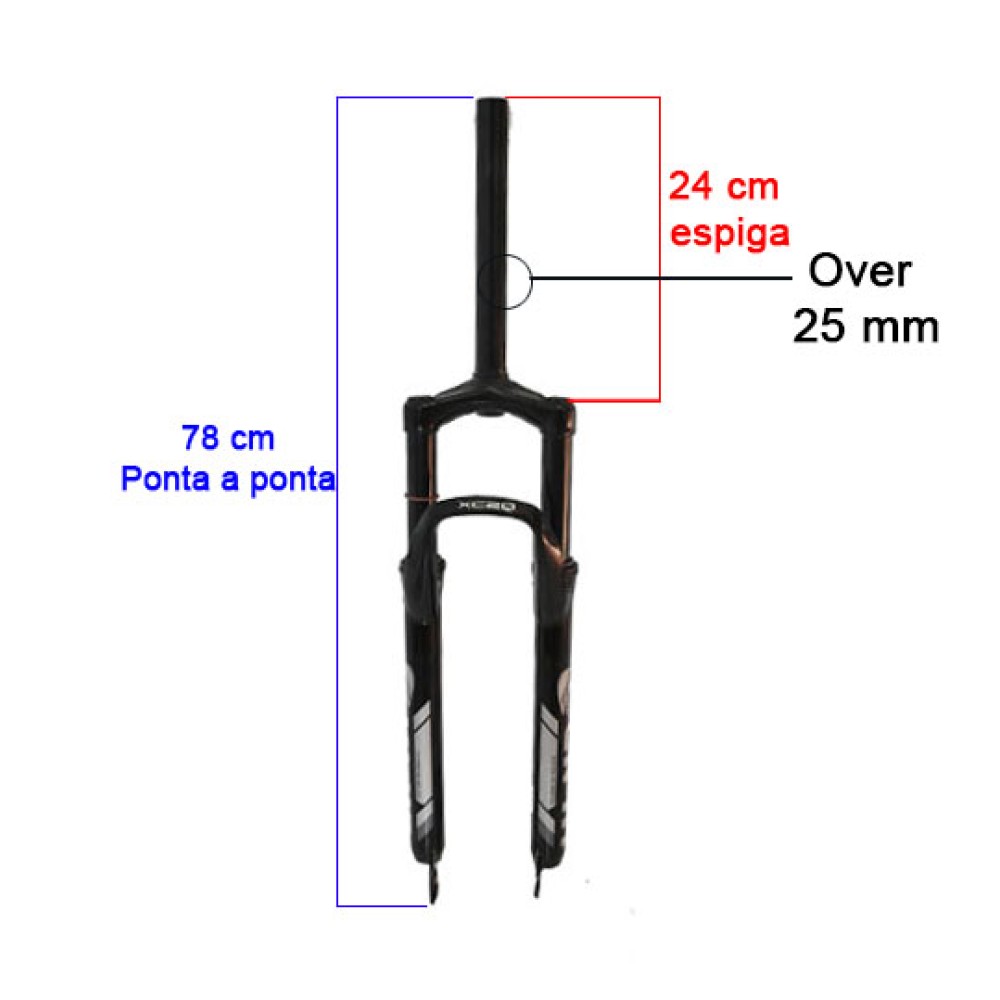 Garfo 29 Suspensao Aço Over Disco Ahead 80mm MXFK-20 Preto Garfo 29 Suspensao Aço Over Disco Ahead 80mm MXFK-20 Preto