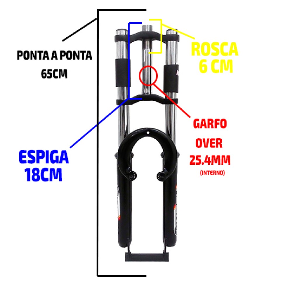 Garfo 26 Suspensão Amortecedor Big Gordo Dh Over Regul Preto Garfo 26 Suspensão Amortecedor Big Gordo Dh Over Regul Preto