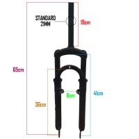 Garfo 26 Mtb Suspensão MD-711G Aço 21,1mm Disco Rosca Preto