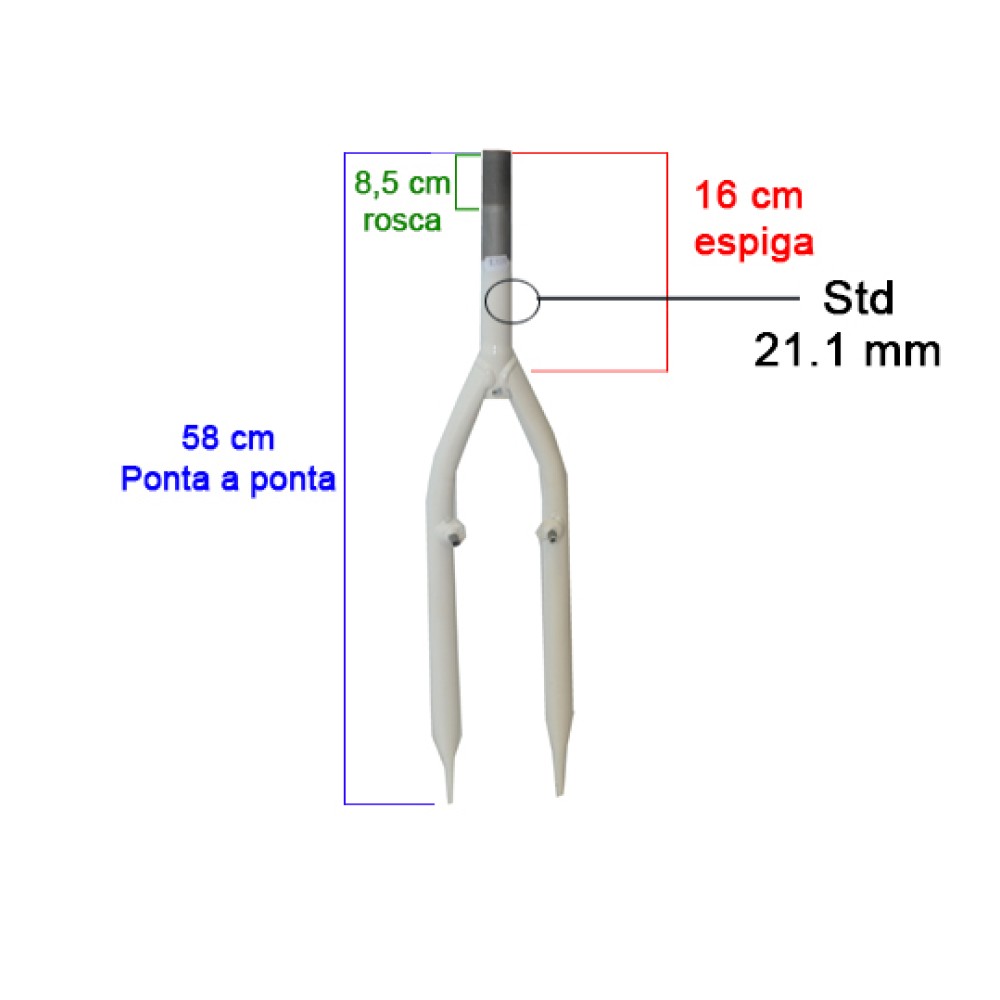 Garfo 26 Mtb Pino V-brake Std Branco Garfo 26 Mtb Pino V-brake Std Branco