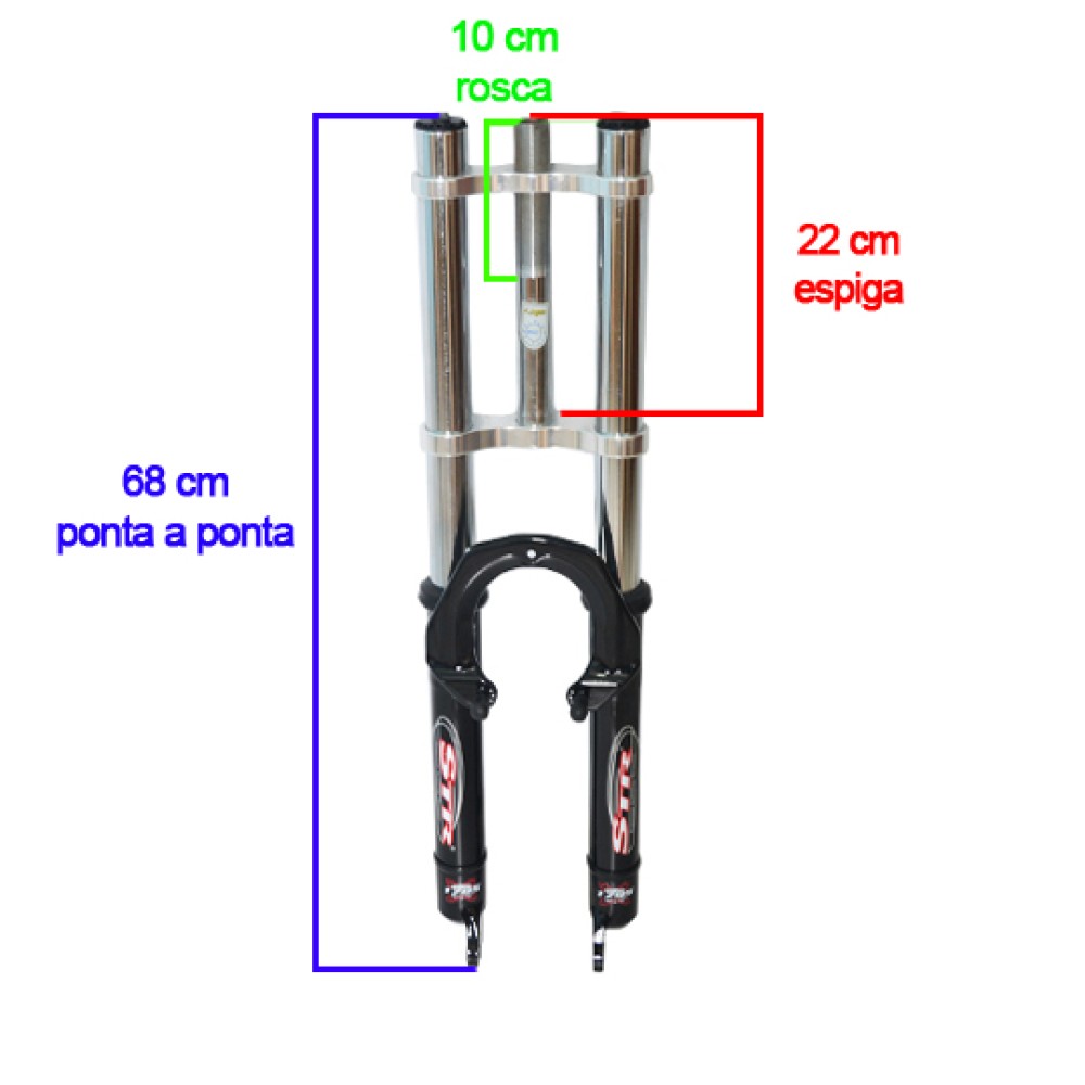 Garfo 26 Mtb Suspensao DH STR 1795 Aco Big Gordo 25mm Preto Garfo 26 Mtb Suspensao DH STR 1795 Aco Big Gordo 25mm Preto