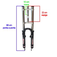 Garfo 26 Mtb Suspensao DH STR 1795 Aco Big Gordo 25mm Preto