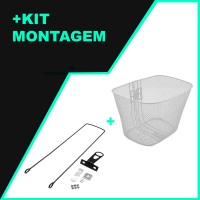 Cesta Cestinha Aramada Bicicleta 20 Media Branco