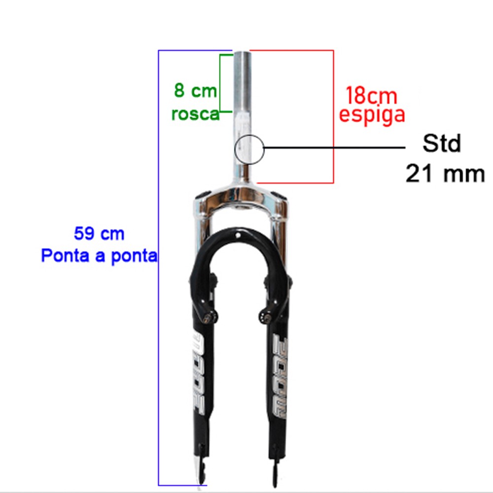 Garfo 26 Mtb Suspensao Aco Std 21,1mm MXFK-1A Rosca Preto Garfo 26 Mtb Suspensao Aco Std 21,1mm MXFK-1A Rosca Preto