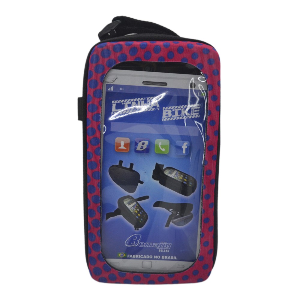 Bolsa Celular Bike Quadro MTB C/ Visor BK-05 GPS Pink Bolsa Celular Bike Quadro MTB C/ Visor BK-05 GPS Pink