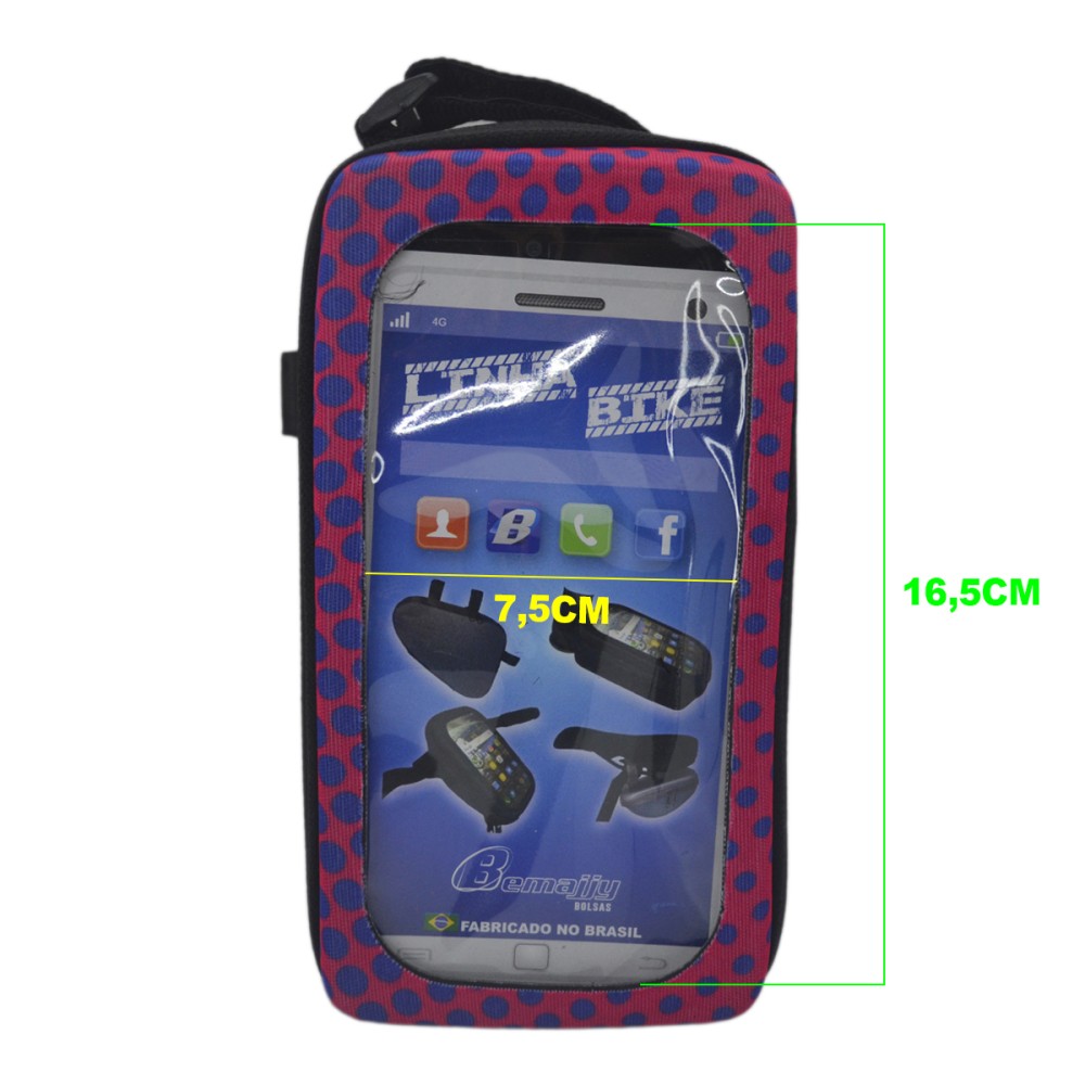 Bolsa Celular Bike Quadro MTB C/ Visor BK-05 GPS Pink Bolsa Celular Bike Quadro MTB C/ Visor BK-05 GPS Pink
