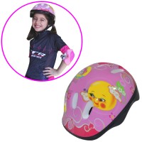 Kit Capacete Cotoveleira Joelheira Infantil Bike Skate Rosa