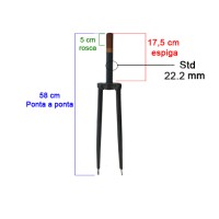 Garfo 27 C-10 Longo Antigo Preto