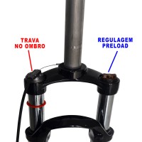 Garfo 29 Suspensão Ombro Alumínio MXFK-29 Trava Guidão Preto
