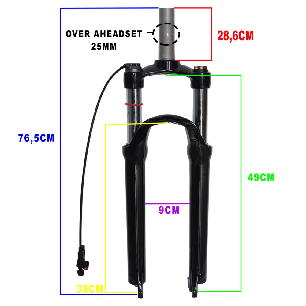 Garfo 29 Suspensão Ombro Alumínio MXFK-29 Trava Guidão Preto Garfo 29 Suspensão Ombro Alumínio MXFK-29 Trava Guidão Preto