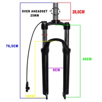 Garfo 29 Suspensão Ombro Alumínio MXFK-29 Trava Guidão Preto