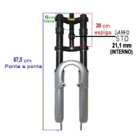 Garfo 26 Mtb Suspensao DH Aco Big Gordo Over 25mm Fixo Prata