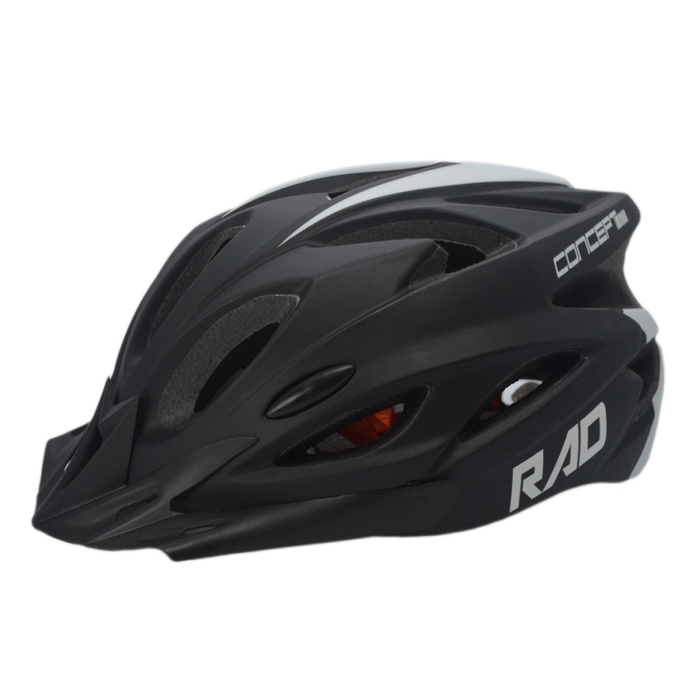 Capacete Ciclismo Adulto RAD7 Concept Led Preto e Branco Capacete Ciclismo Adulto RAD7 Concept Led Preto e Branco