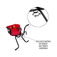 Cadeirinha Criança Bicicleta Assento Luxo C/ Cinto Vermelho