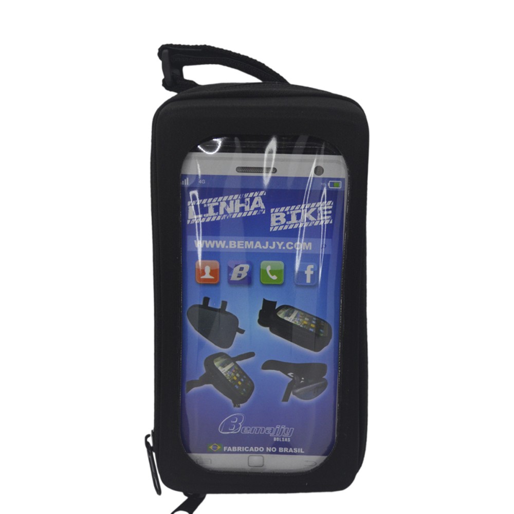 Bolsa Celular Bike Quadro MTB C/ Visor BK-05 GPS Preto Bolsa Celular Bike Quadro MTB C/ Visor BK-05 GPS Preto