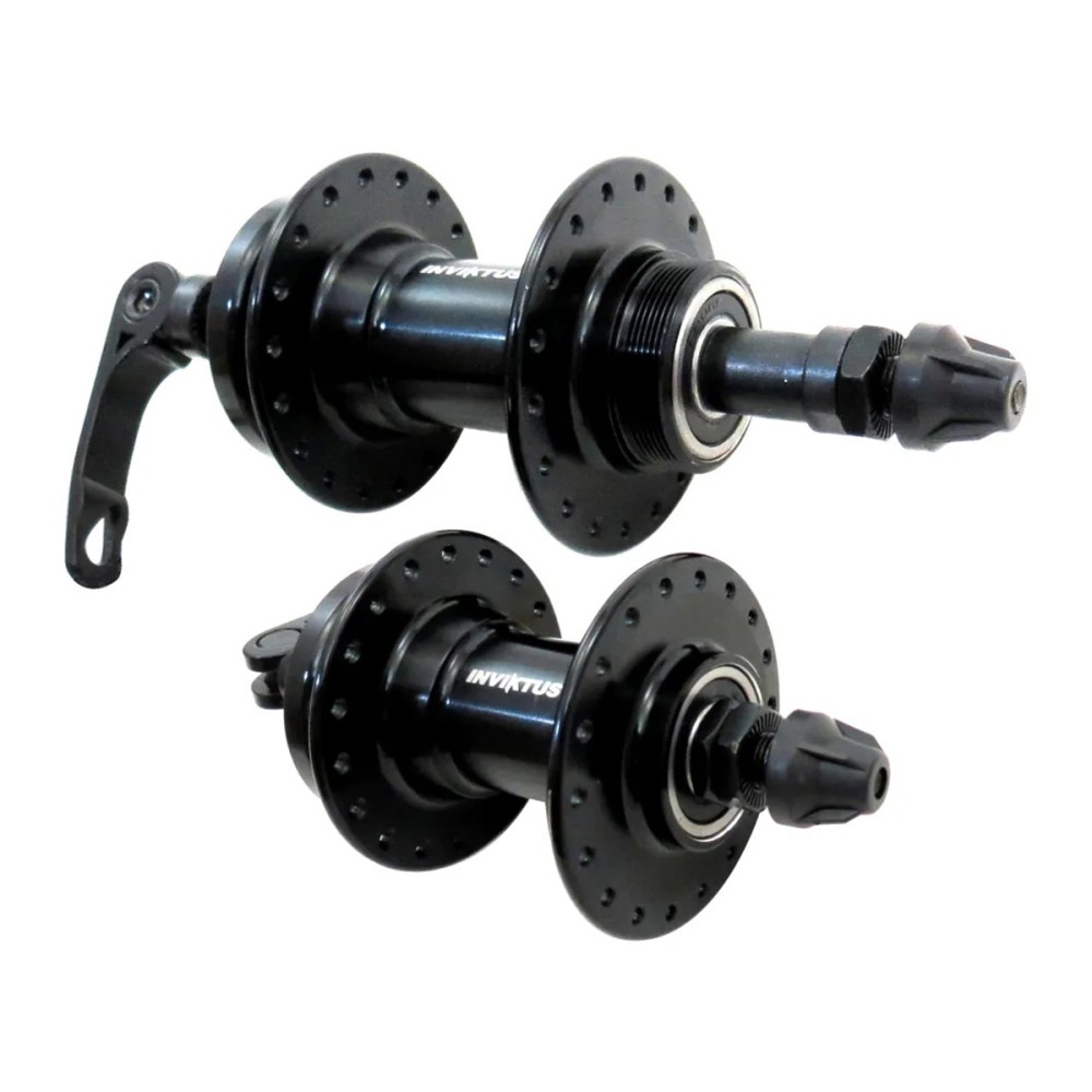 Par de Cubos Rosca Disco Aluminio B10 Rolamentado 36F Preto
