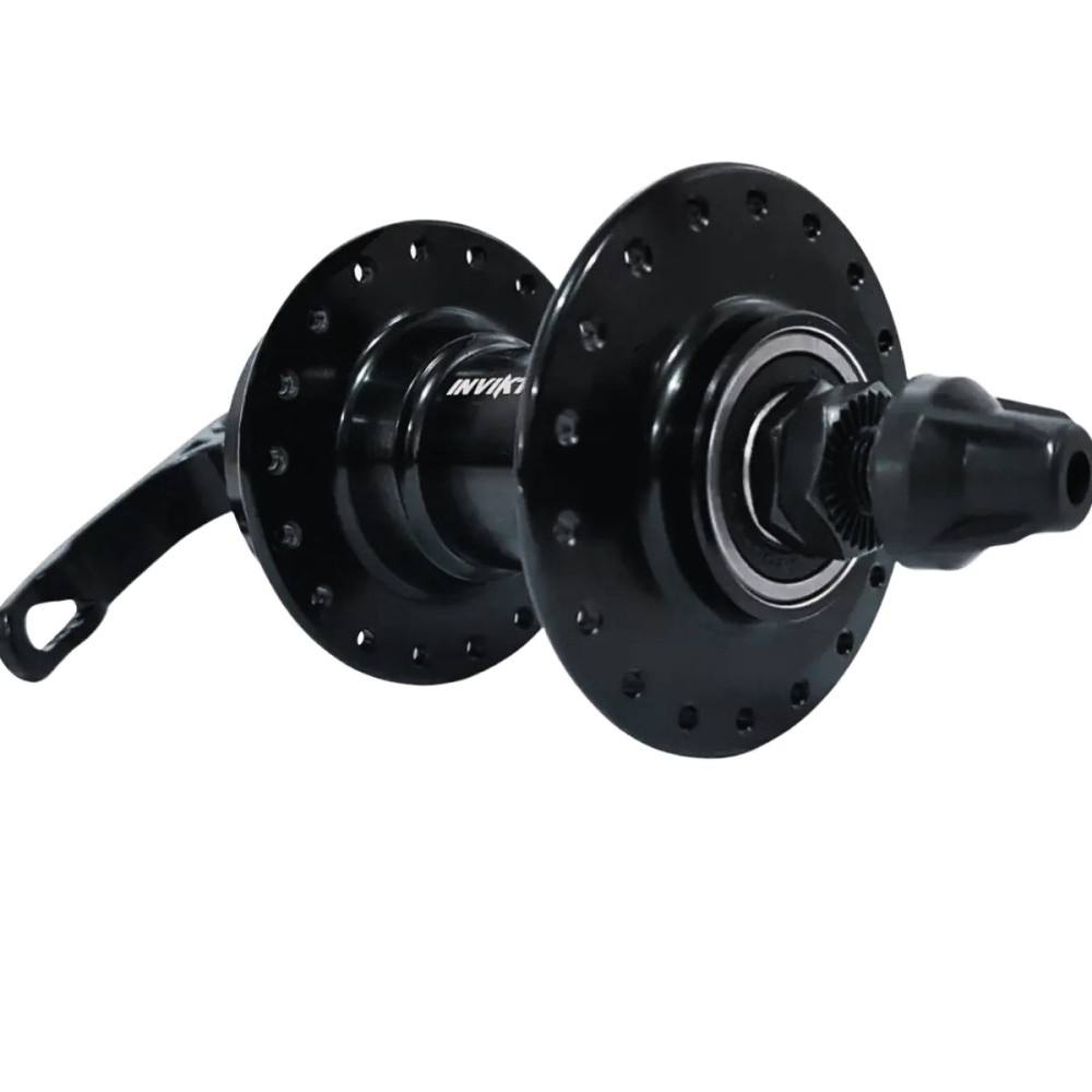 Par de Cubos Rosca Disco Aluminio B10 Rolamentado 36F Preto Par de Cubos Rosca Disco Aluminio B10 Rolamentado 36F Preto