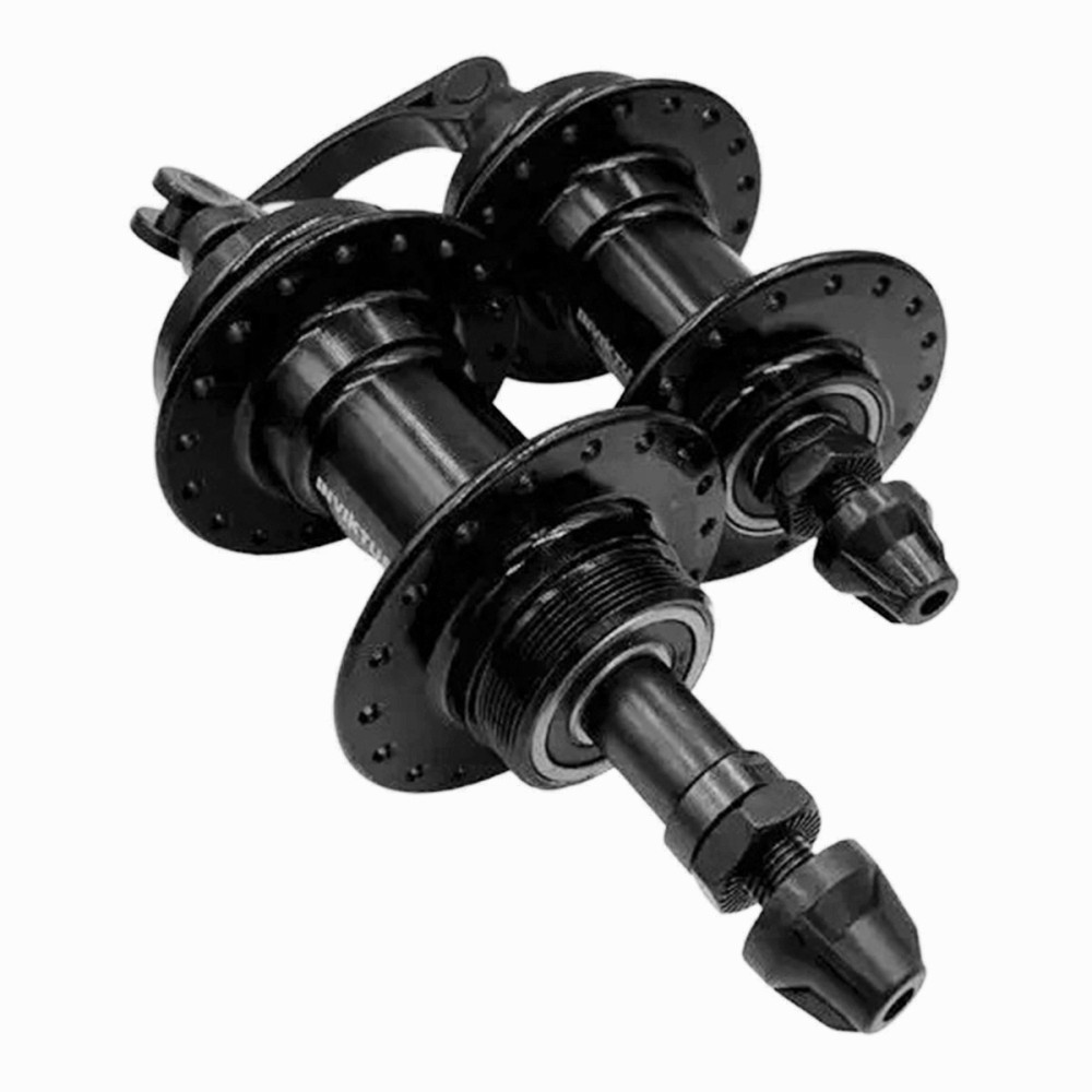 Par de Cubos Rosca Disco Aluminio B10 Rolamentado 36F Preto Par de Cubos Rosca Disco Aluminio B10 Rolamentado 36F Preto