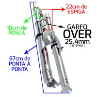 Garfo 26 Mtb Suspensao DH STR 1795 Aco Big Gordo 25mm Prata