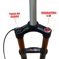 Garfo 29 Suspensao AR Magnesium 100mm Trava AR-909 Dourado